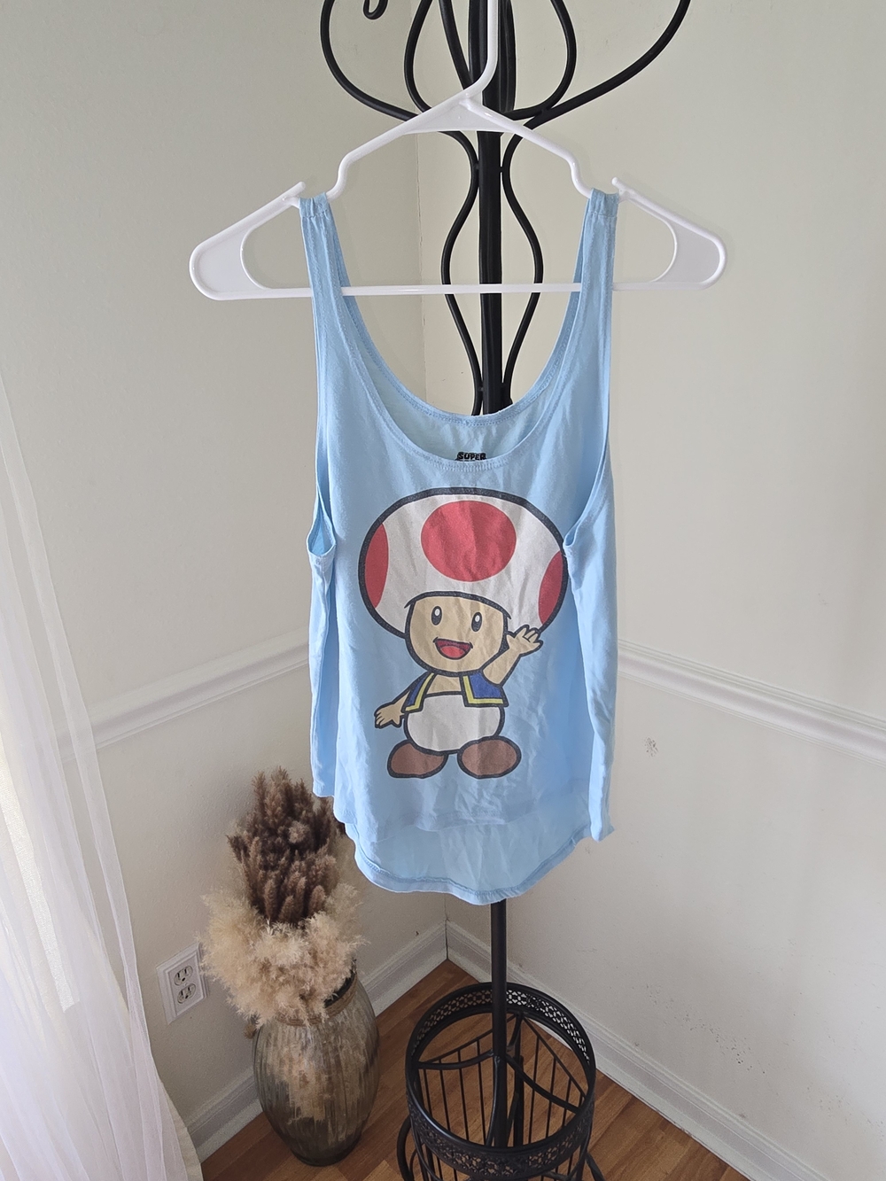 Nintendo Light Blue Toad Graphic Tank Top